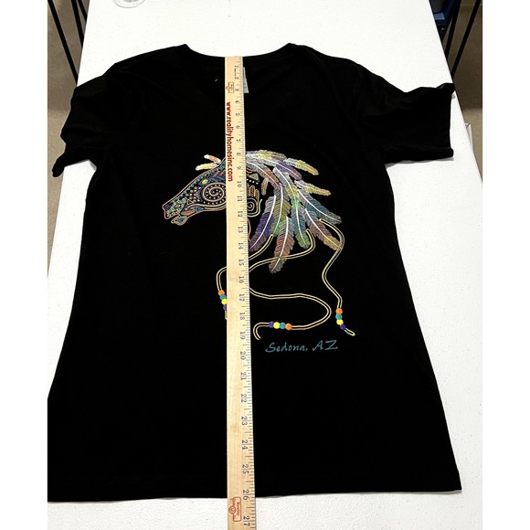 NATIVE AMERICAN RAINBOW HORSE WITH FEATHERS SEDONA, AZ SHIRT - YOUTH MEDIUM NWOT - Picture 6 of 10